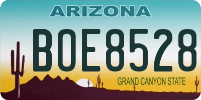 AZ license plate BOE8528
