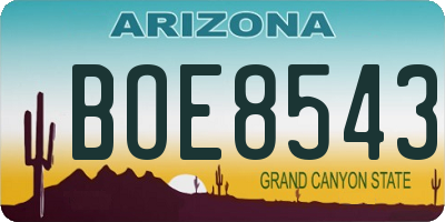 AZ license plate BOE8543