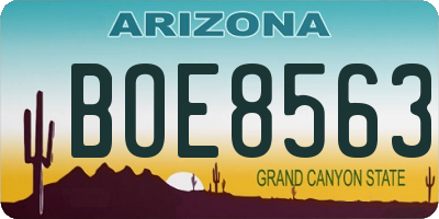 AZ license plate BOE8563