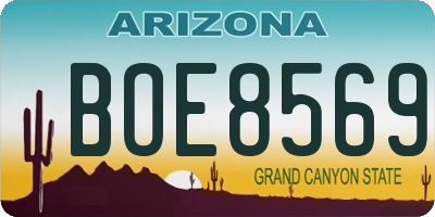 AZ license plate BOE8569
