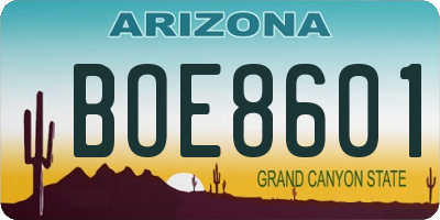 AZ license plate BOE8601