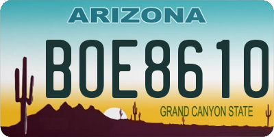 AZ license plate BOE8610