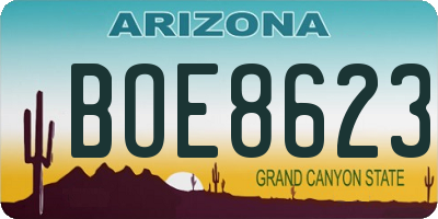 AZ license plate BOE8623