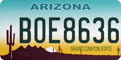 AZ license plate BOE8636