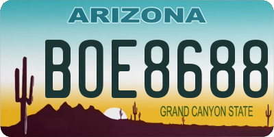AZ license plate BOE8688