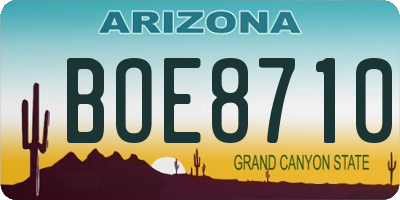 AZ license plate BOE8710