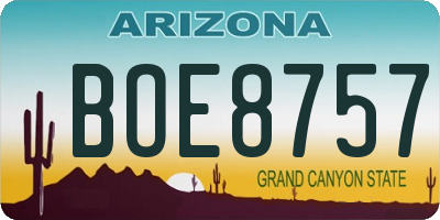 AZ license plate BOE8757