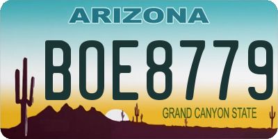 AZ license plate BOE8779