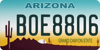 AZ license plate BOE8806