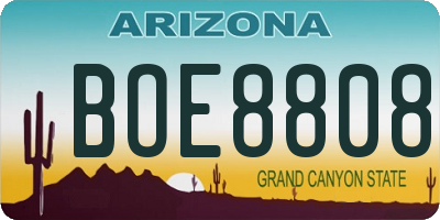 AZ license plate BOE8808