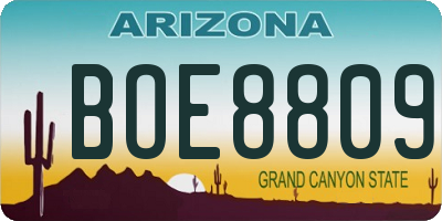 AZ license plate BOE8809