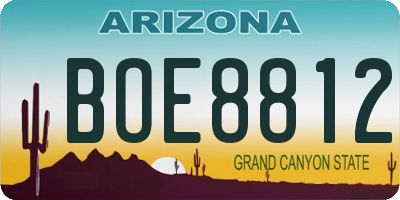 AZ license plate BOE8812
