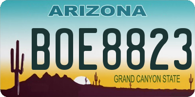 AZ license plate BOE8823
