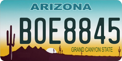 AZ license plate BOE8845