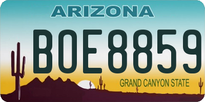 AZ license plate BOE8859