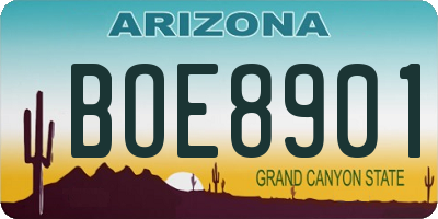 AZ license plate BOE8901