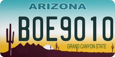 AZ license plate BOE9010