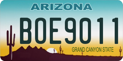 AZ license plate BOE9011