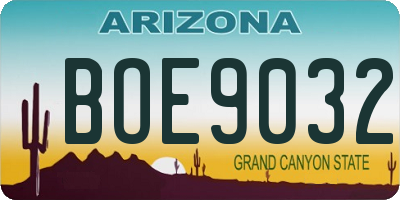 AZ license plate BOE9032