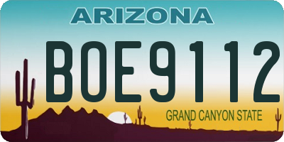 AZ license plate BOE9112