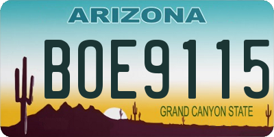 AZ license plate BOE9115