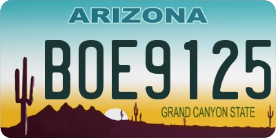 AZ license plate BOE9125