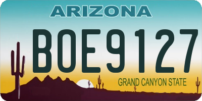 AZ license plate BOE9127