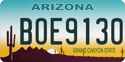 AZ license plate BOE9130