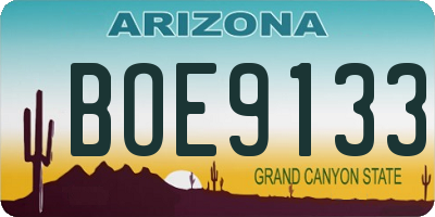AZ license plate BOE9133