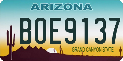 AZ license plate BOE9137