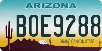 AZ license plate BOE9288