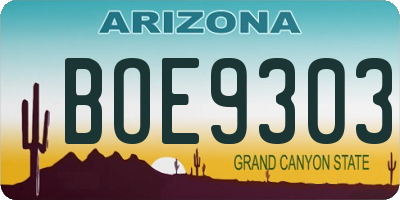 AZ license plate BOE9303