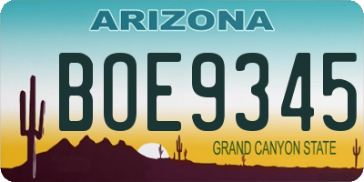 AZ license plate BOE9345