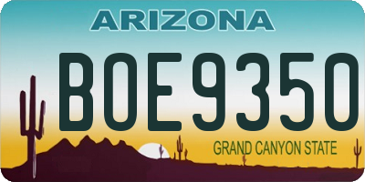 AZ license plate BOE9350
