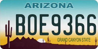 AZ license plate BOE9366