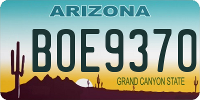 AZ license plate BOE9370