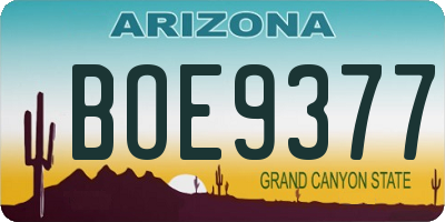 AZ license plate BOE9377