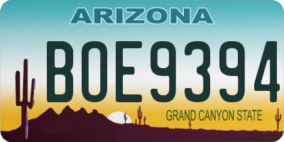 AZ license plate BOE9394