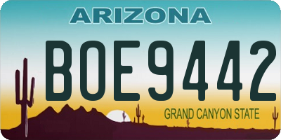 AZ license plate BOE9442