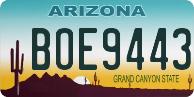 AZ license plate BOE9443