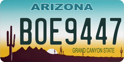 AZ license plate BOE9447