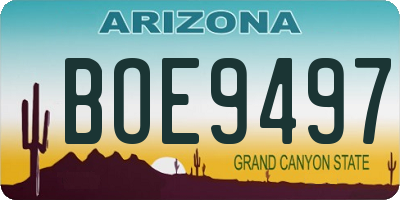 AZ license plate BOE9497