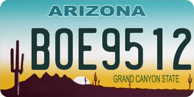 AZ license plate BOE9512