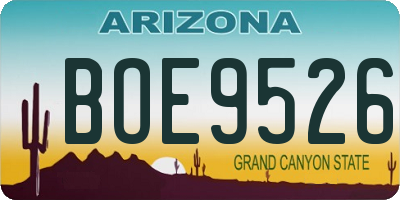 AZ license plate BOE9526