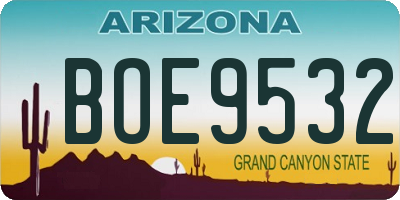 AZ license plate BOE9532