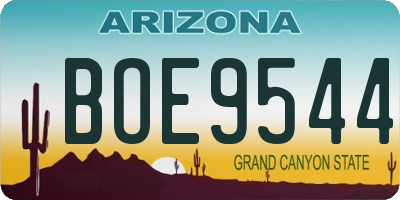 AZ license plate BOE9544
