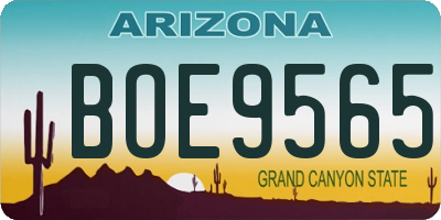 AZ license plate BOE9565
