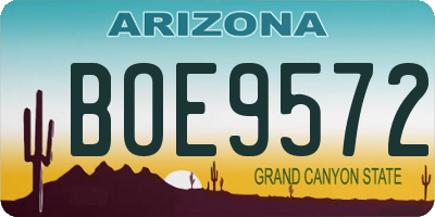 AZ license plate BOE9572