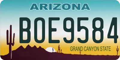 AZ license plate BOE9584