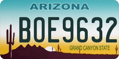 AZ license plate BOE9632